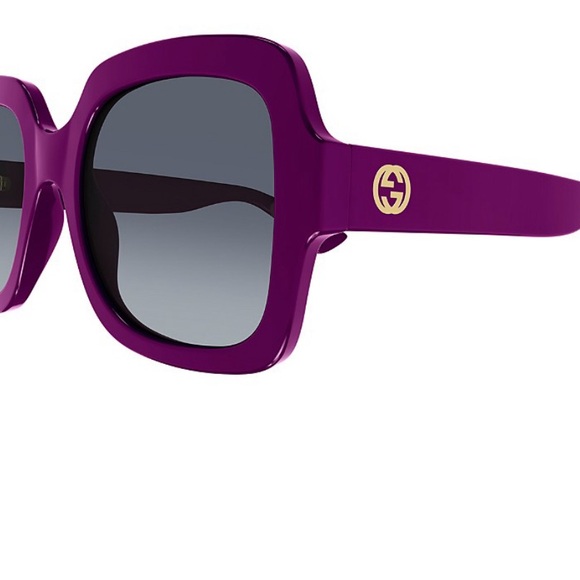 New Gucci Minimal Square Sunglasses 54MM Purple/Gray Gradient - Picture 4 of 4